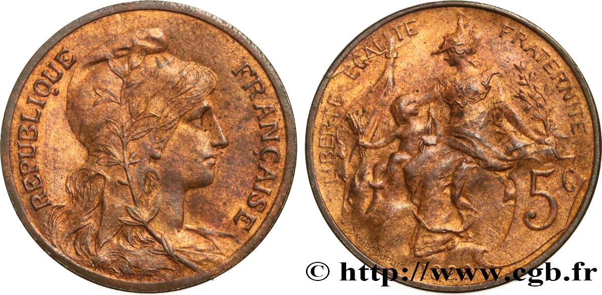 5 centimes Daniel-Dupuis 1899  F.119/7 AU58 