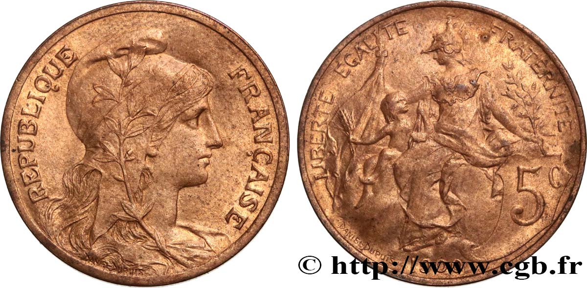 5 centimes Daniel-Dupuis 1900  F.119/9 VZ55 