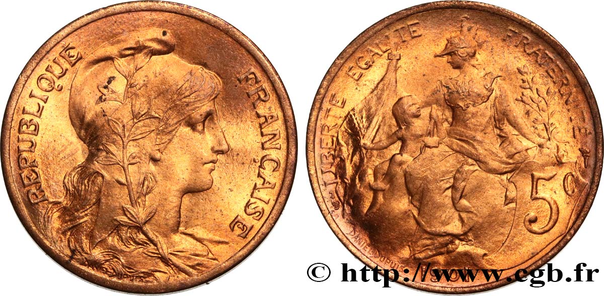 5 centimes Daniel-Dupuis 1901  F.119/11 SPL63 