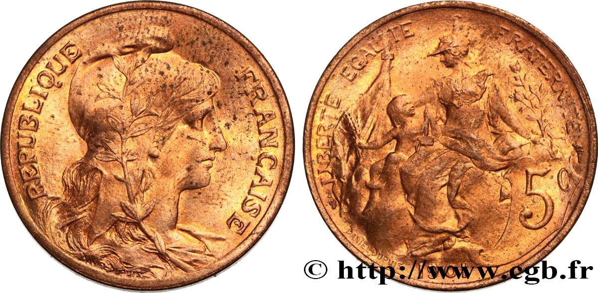 5 centimes Daniel-Dupuis 1901  F.119/11 SPL63 