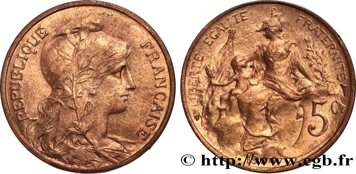 5 centimes Daniel-Dupuis 1904  F.119/14 TTB52 