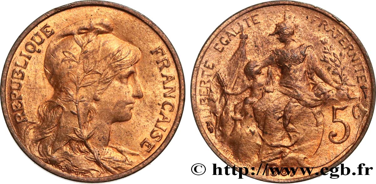 5 centimes Daniel-Dupuis 1907  F.119/17 SUP55 