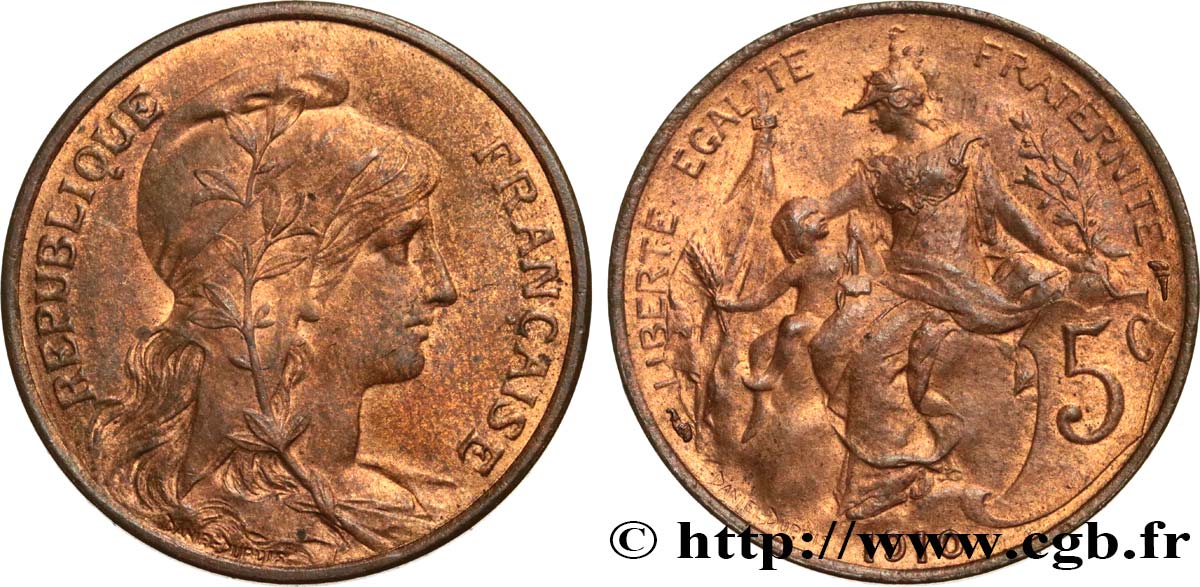 5 centimes Daniel-Dupuis 1910  F.119/22 TTB54 