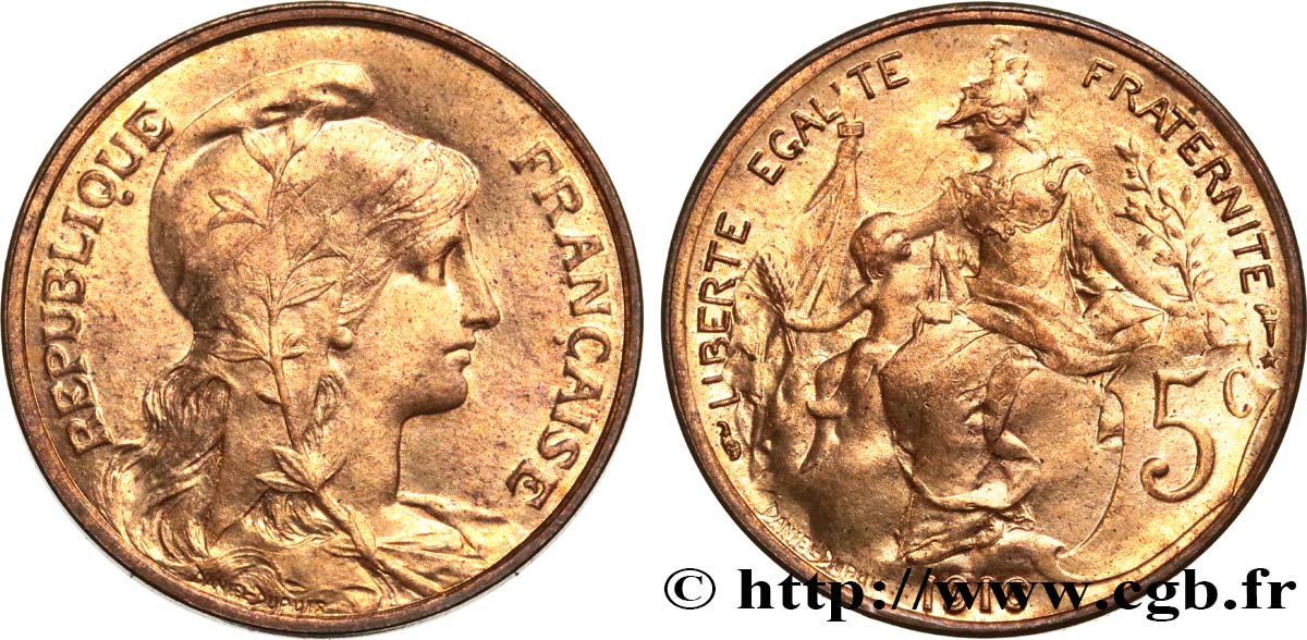 5 centimes Daniel-Dupuis 1916  F.119/29 MS63 