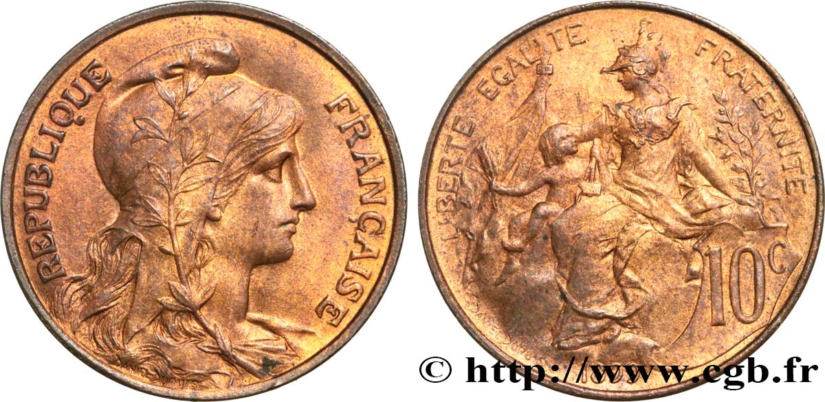 10 centimes Daniel-Dupuis 1899  F.136/7 AU55 