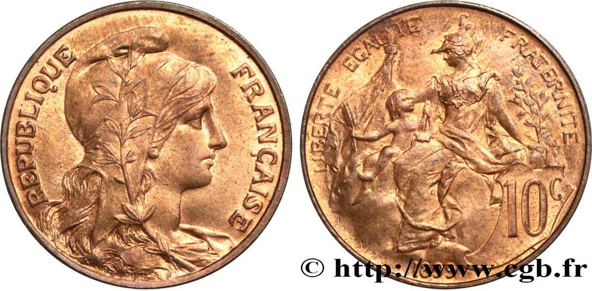 10 centimes Daniel-Dupuis 1899  F.136/7 SPL55 