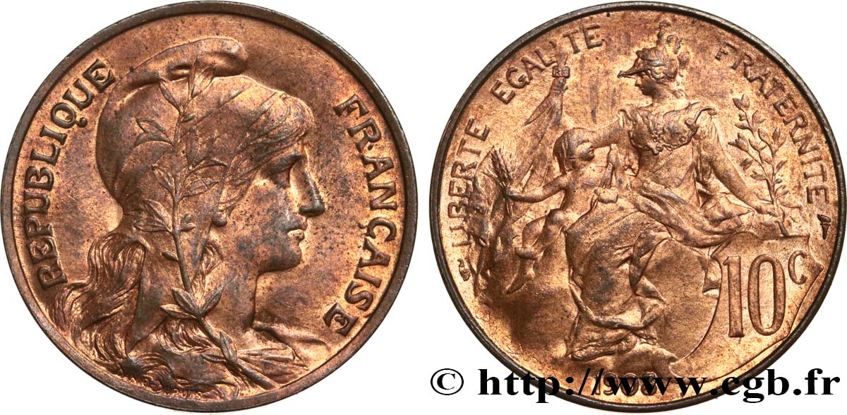 10 centimes Daniel-Dupuis 1903  F.136/12 SPL55 