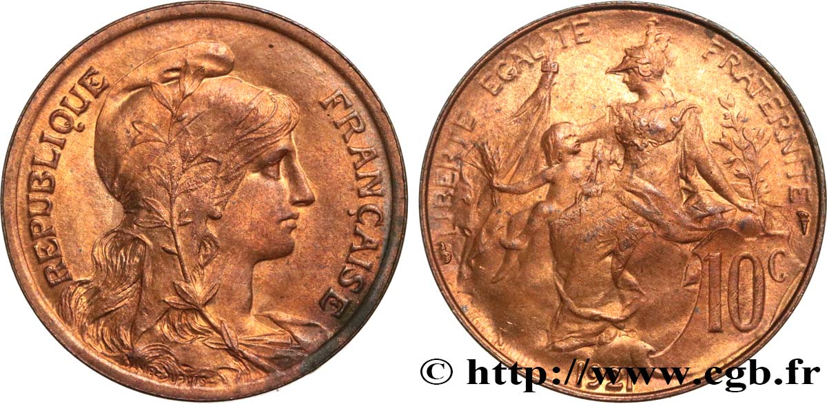 10 centimes Daniel-Dupuis 1921  F.136/30 SUP55 