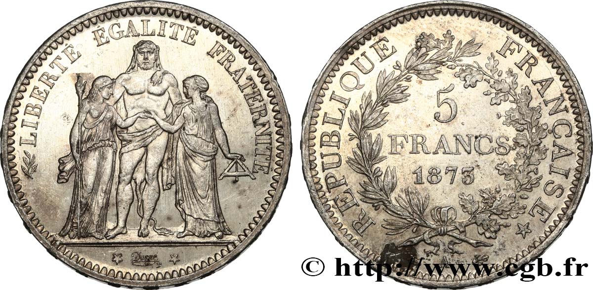 5 francs Hercule 1873 Paris F.334/9 SPL 