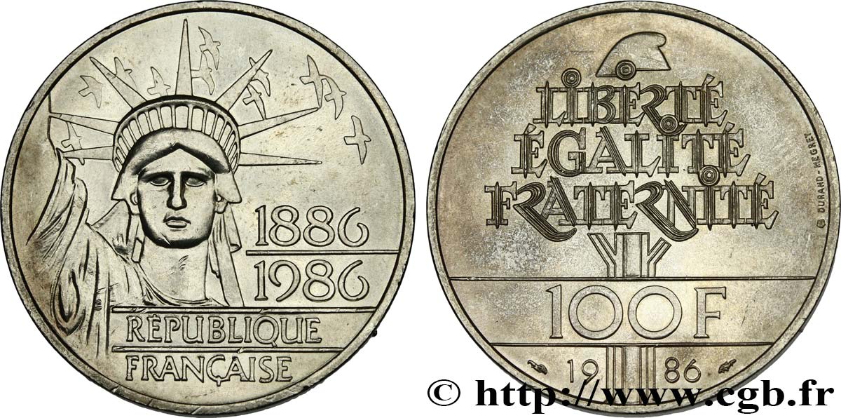 100 francs Liberté (Statue de la) 1986  F.454/2 MS63 