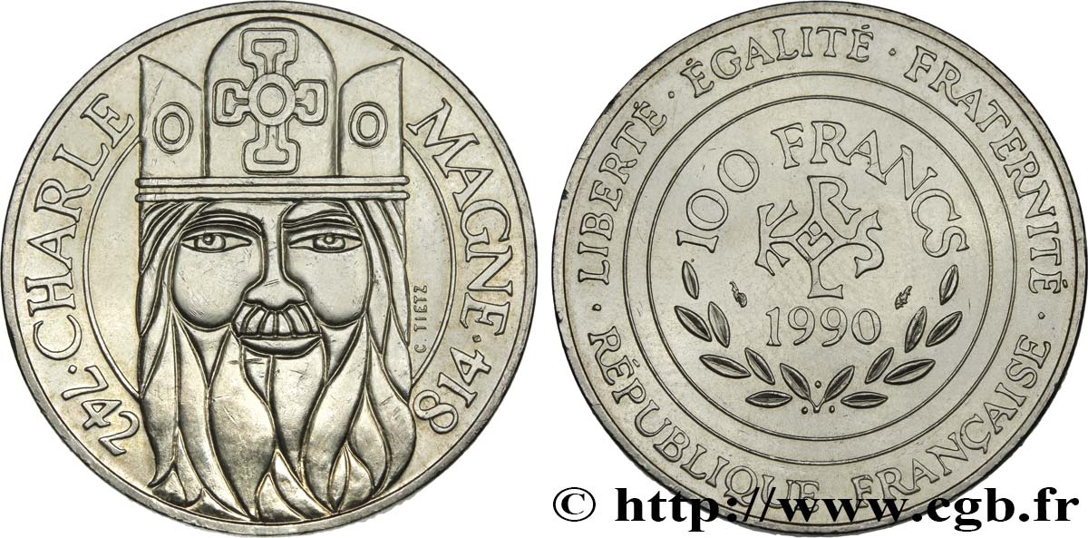 100 francs Charlemagne 1990  F.458/2 SUP 