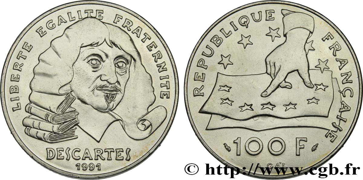 100 francs René Descartes 1991  F.459/2 MS 