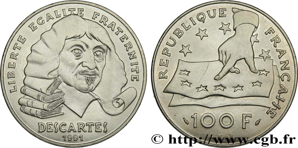 100 francs René Descartes 1991  F.459/2 SPL 