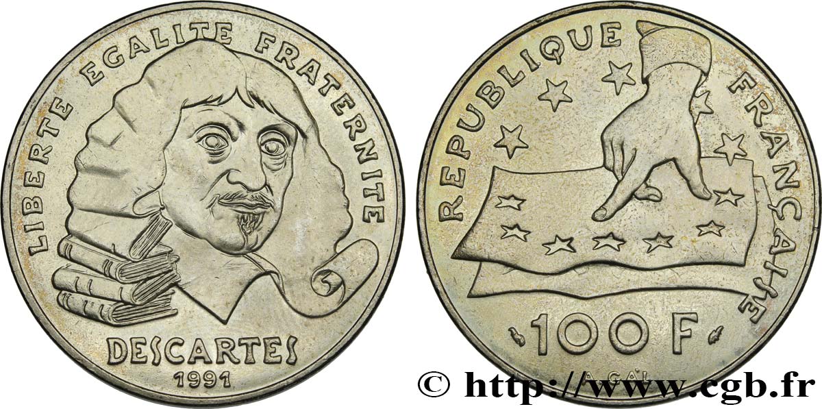 100 francs René Descartes 1991  F.459/2 SPL 