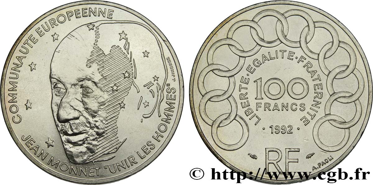 100 francs Jean Monnet 1992  F.460/2 VZ 