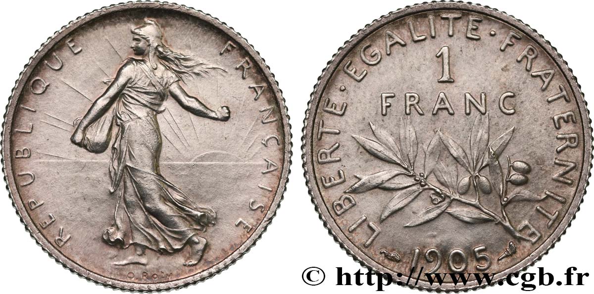 1 franc Semeuse 1905 Paris F.217/10 fST63 