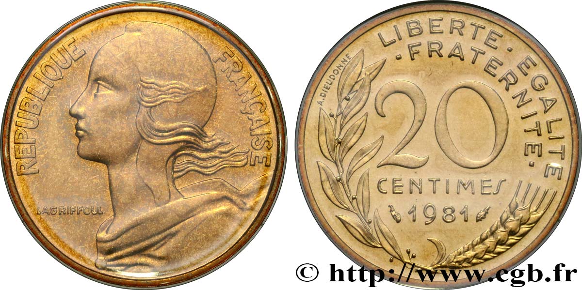 20 centimes Marianne 1981 Pessac F.156/21 MS 