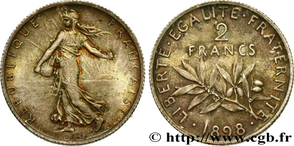 2 francs Semeuse 1898  F.266/1 MS62 