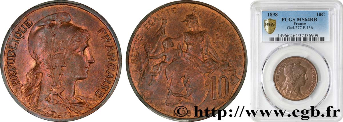 10 centimes Daniel-Dupuis 1898  F.136/5 MS64 PCGS