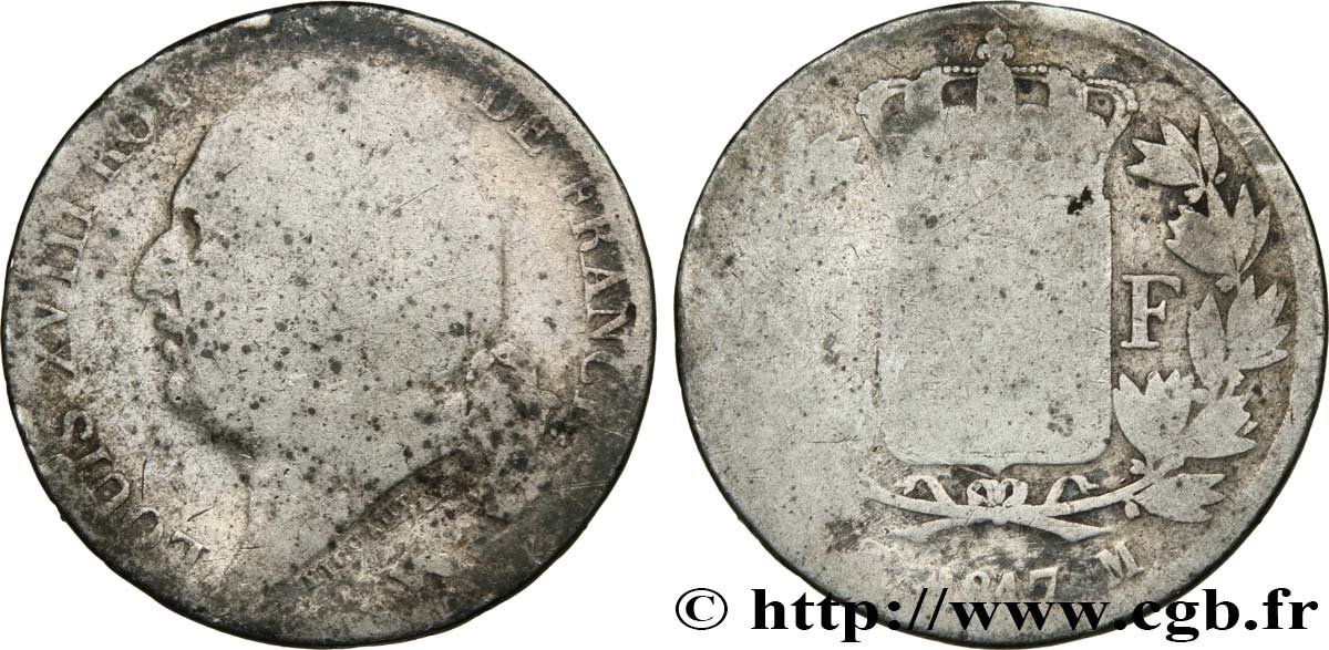 1 franc Louis XVIII 1817 Toulouse F.206/15 MC 