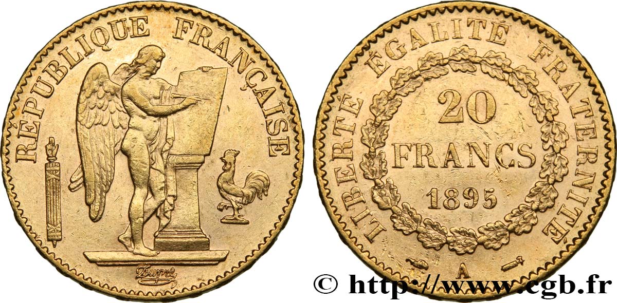 20 francs or Génie, IIIe République 1895 Paris F.533/19 BB52 
