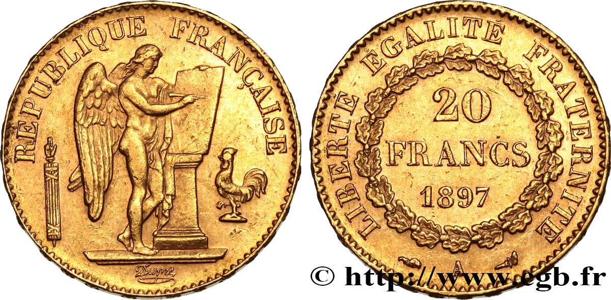 20 francs or Génie, Troisième République 1897 Paris F.533/22 TTB52 