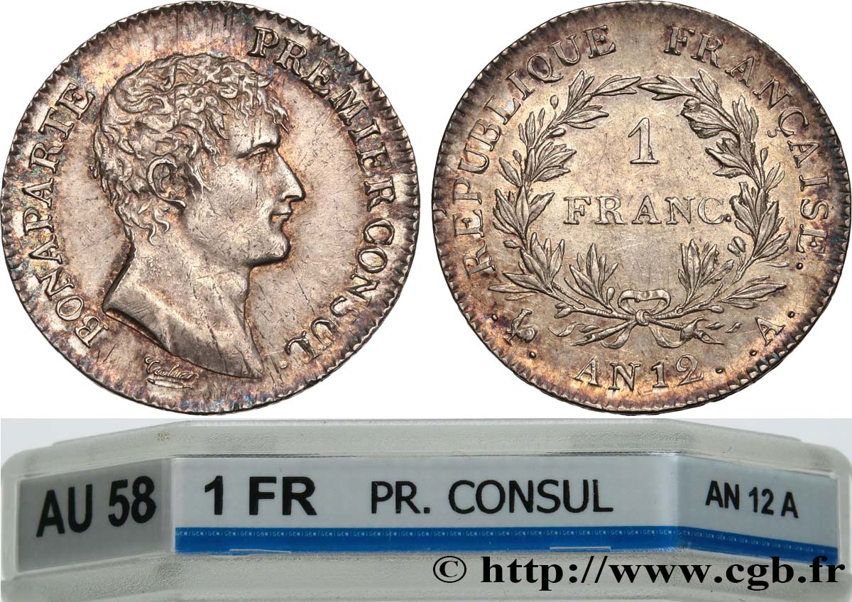 1 franc Bonaparte Premier Consul 1804 Paris F.200/8 EBC58 GENI