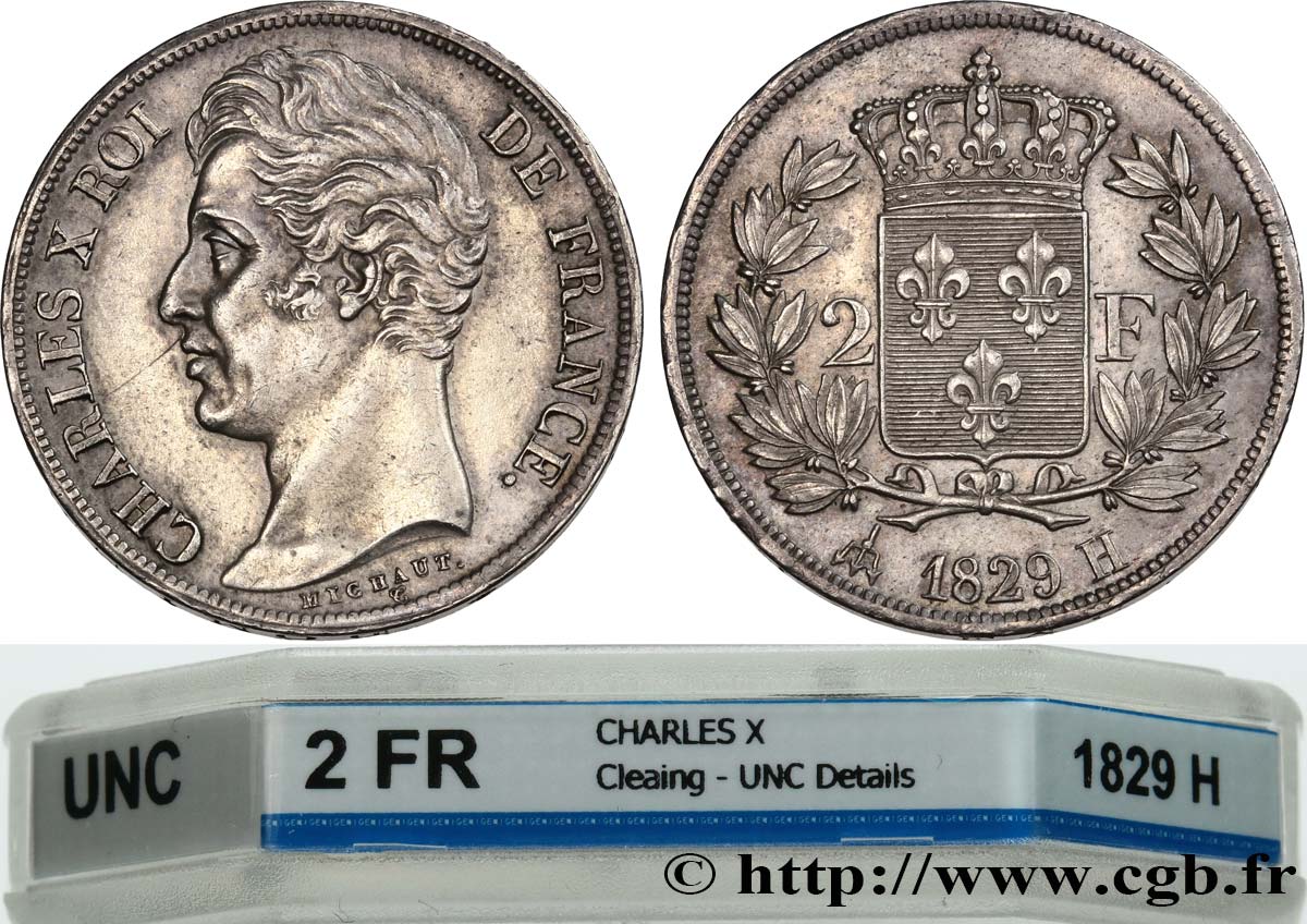 2 francs Charles X 1829 La Rochelle F.258/53 SPL GENI