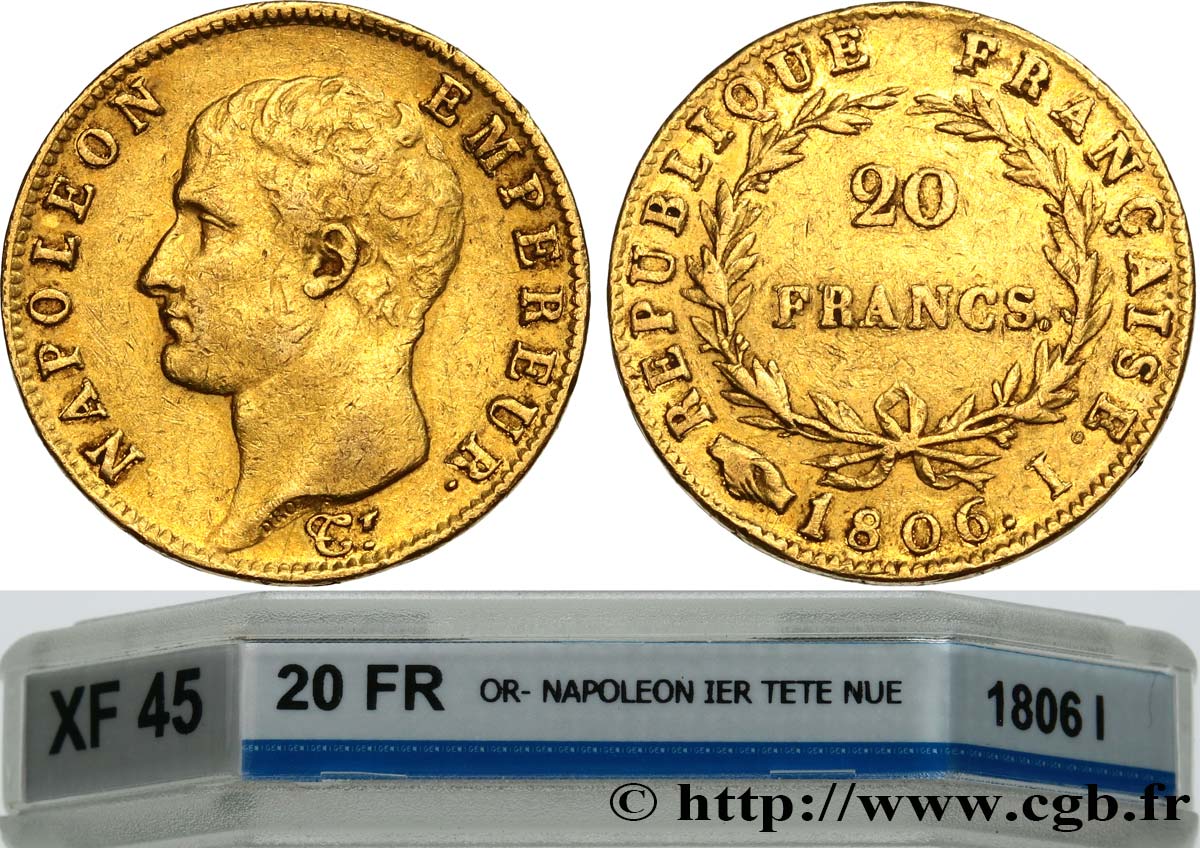 20 francs or Napoléon tête nue, Calendrier grégorien 1806 Limoges F.513/2 BB45 GENI