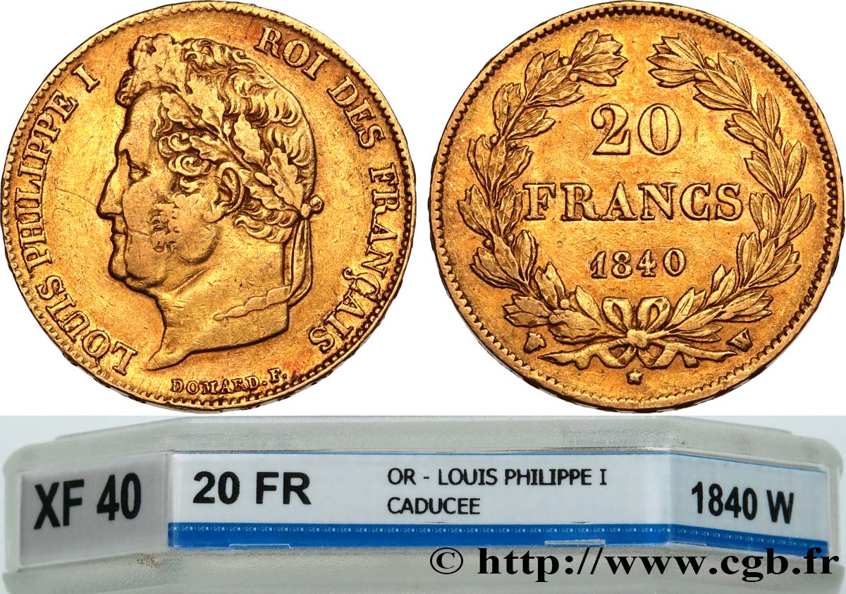 20 francs or Louis-Philippe, Domard 1840 Lille F.527/23 MBC40 GENI