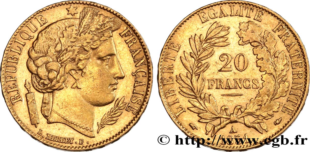 20 francs or Cérès 1851 Paris F.529/4 SS50 