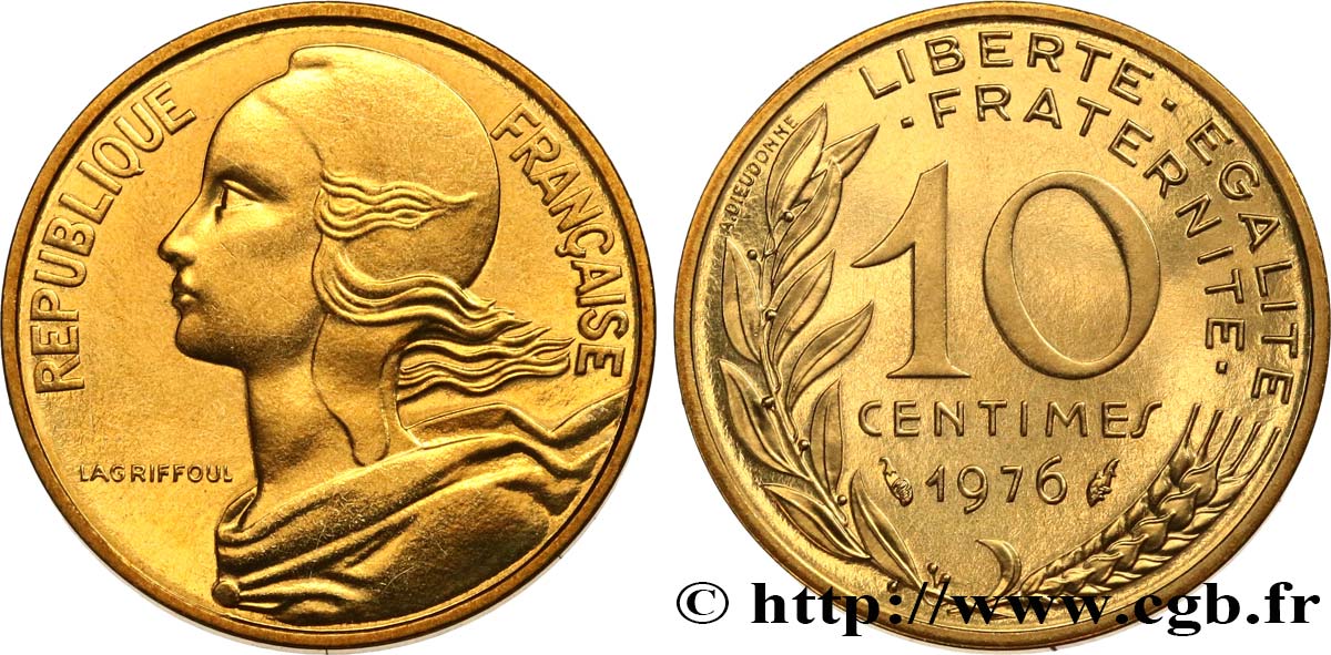 10 centimes Marianne 1976 Pessac F.144/16 MS 