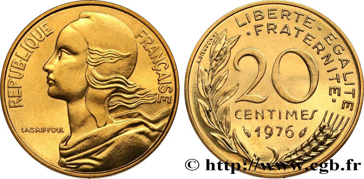 20 centimes Marianne 1976 Pessac F.156/16 FDC 