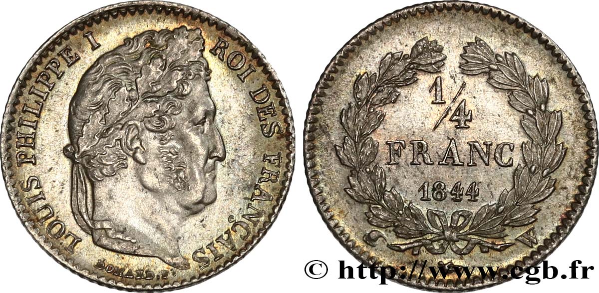 1/4 franc Louis-Philippe 1844 Lille F.166/101 VZ62 
