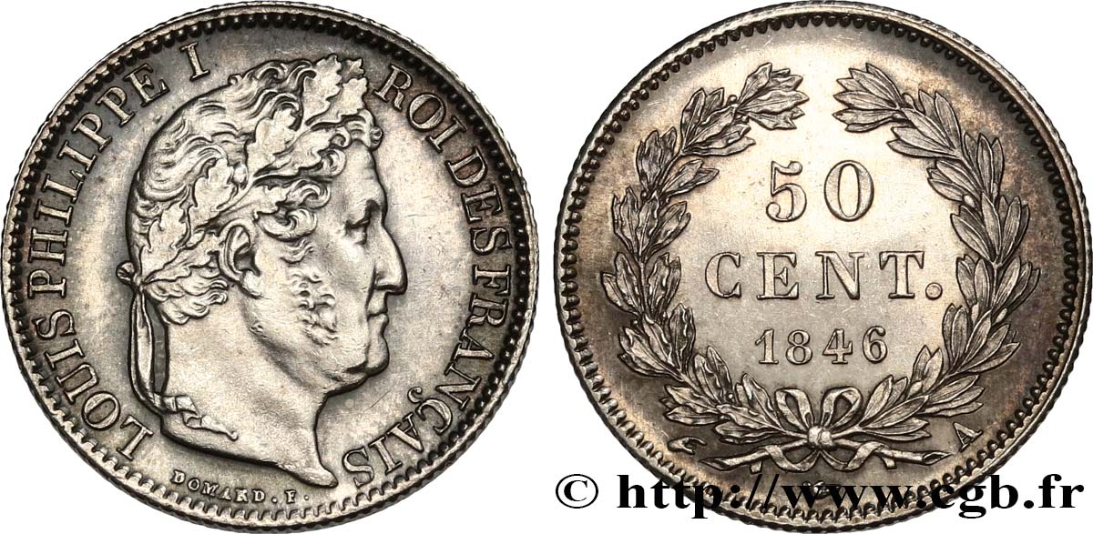 50 centimes Louis-Philippe 1846 Paris F.183/7 SPL64 