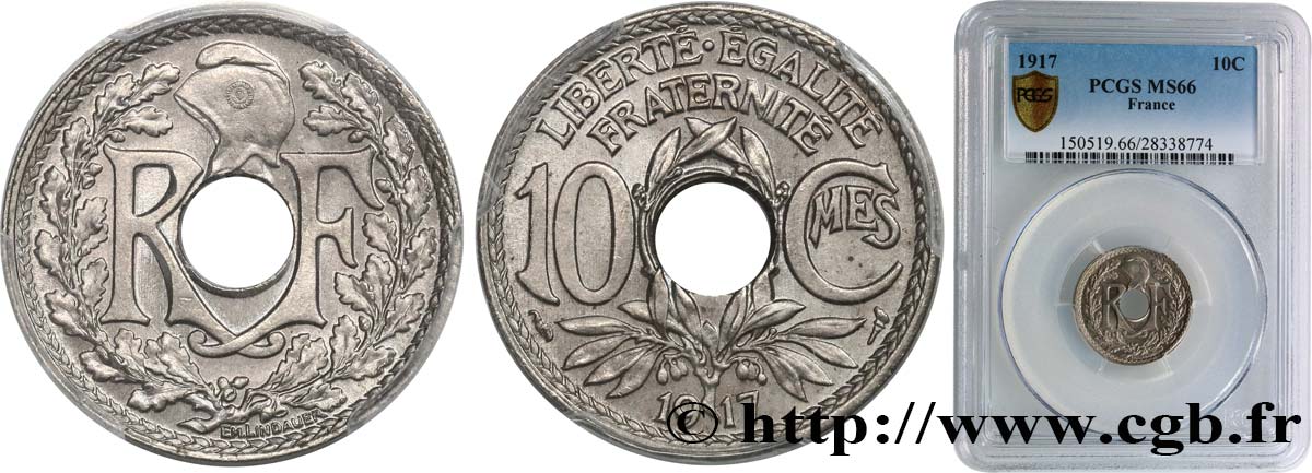 10 centimes Lindauer 1917  F.138/1 FDC66 PCGS