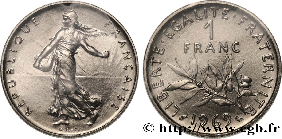 1 franc Semeuse, nickel 1969 Paris F.226/14 ST 