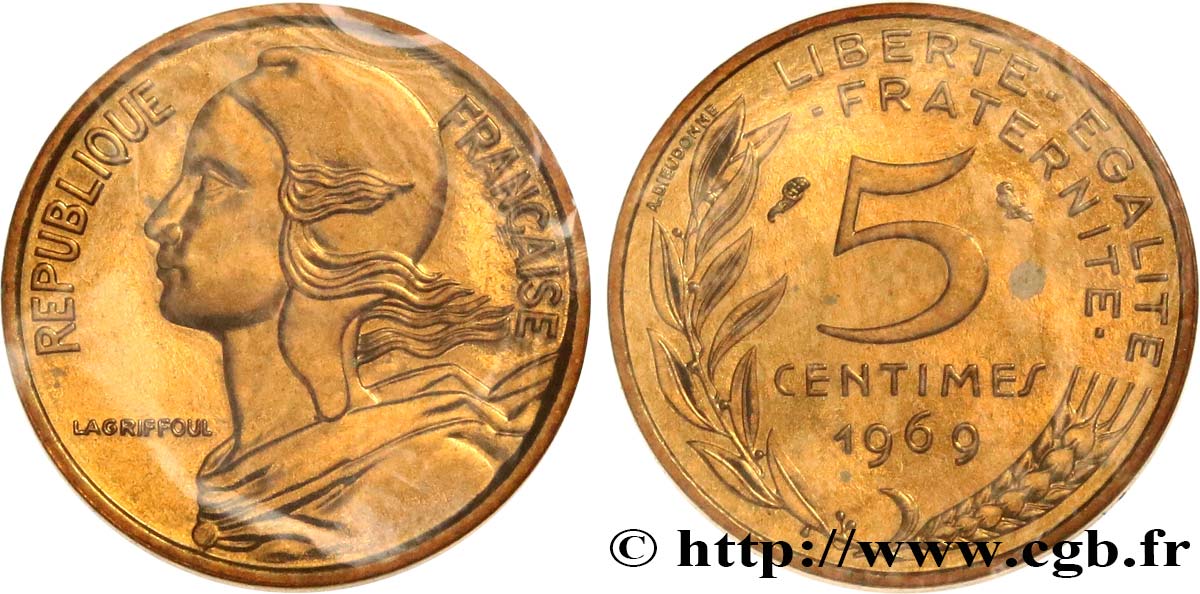 5 centimes Marianne 1969 Paris F.125/5 MS 