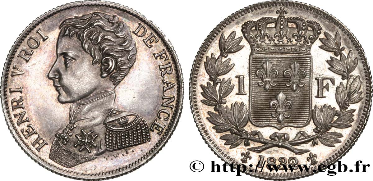 1 franc en argent 1832  VG.2711 var. MS62 