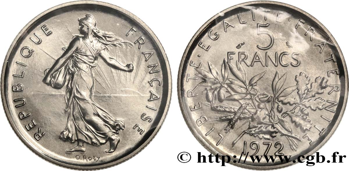 5 francs Semeuse, nickel 1972 Paris F.341/4 MS 