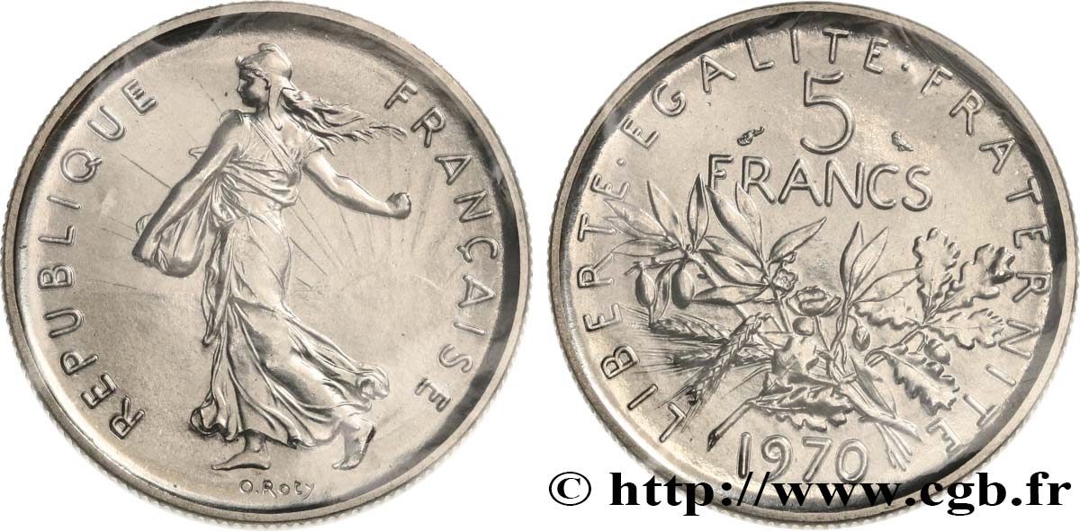 5 francs Semeuse, nickel 1970 Paris F.341/2 MS 