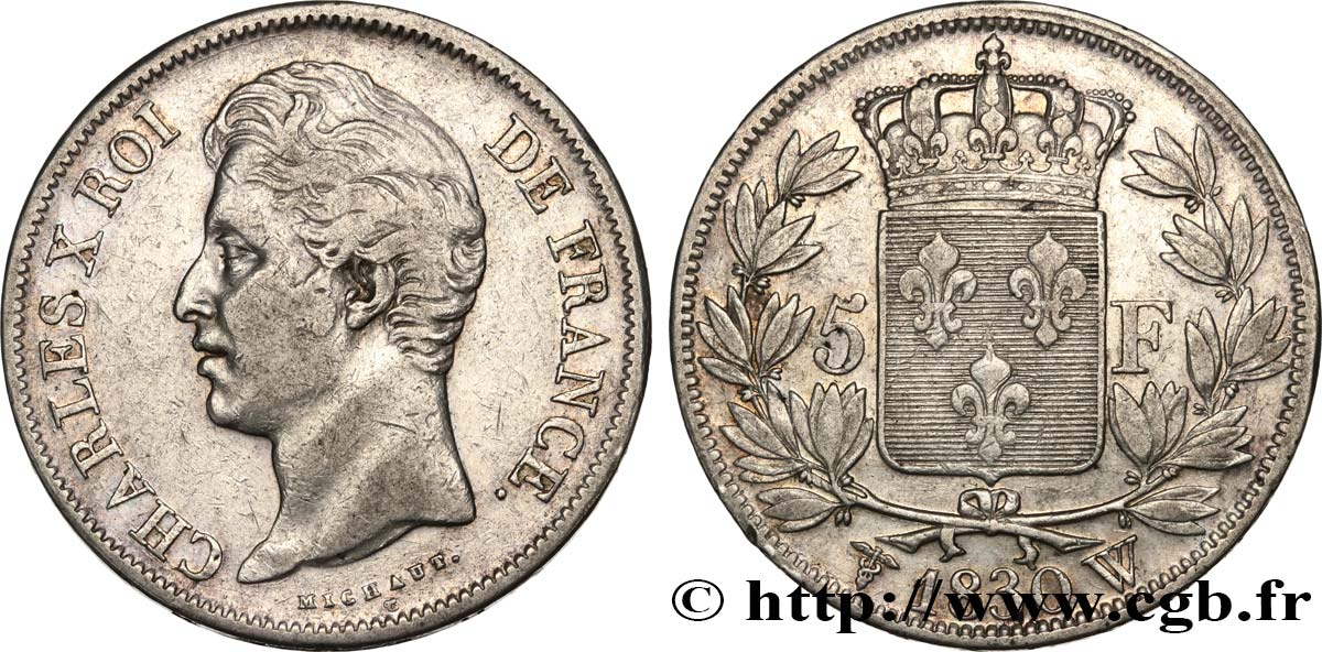 5 francs Charles X, 2e type 1830 Lille F.311/52 MB30 