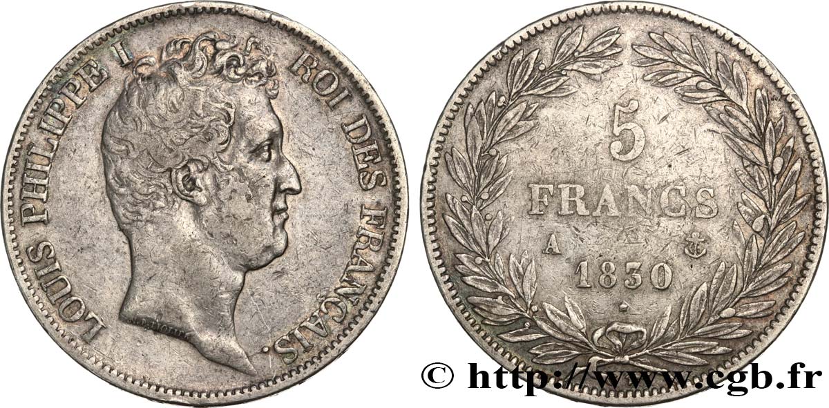 5 francs type Tiolier avec le I, tranche en creux 1831 Paris F.315/14 TB35 