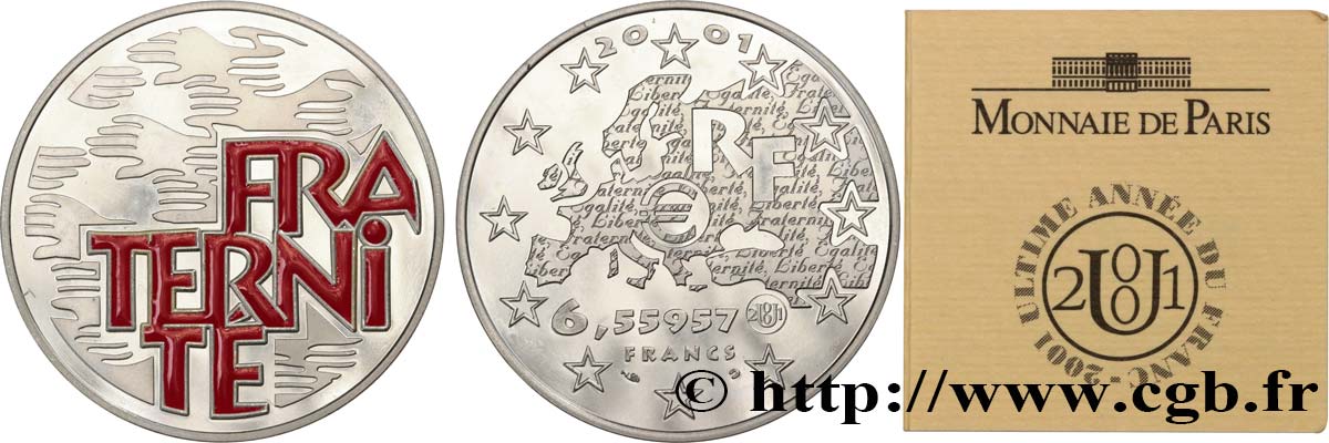 Belle Epreuve 6,55957 francs - Fraternité 2001  F.1260 1 SPL 