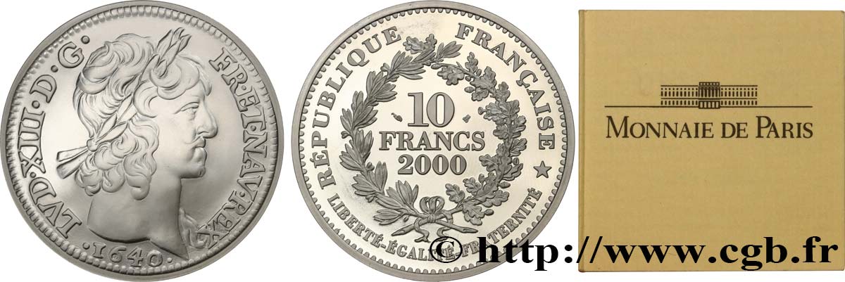 Belle Épreuve 10 Francs - Louis d’Or de Louis XIII 2000 Paris F5.1332 1 SPL+ 