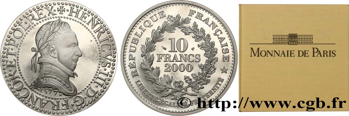Belle Épreuve 10 Francs - Le Franc d’Henri III 2000  F.1331 1 SPL 