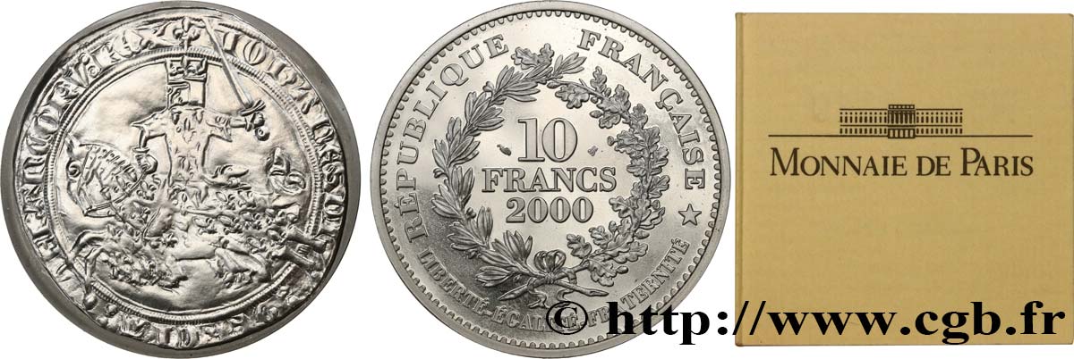 Belle Epreuve 10 Francs - Le Franc à Cheval de Jean II le Bon - 1360 2000  F.1330 1 MS 