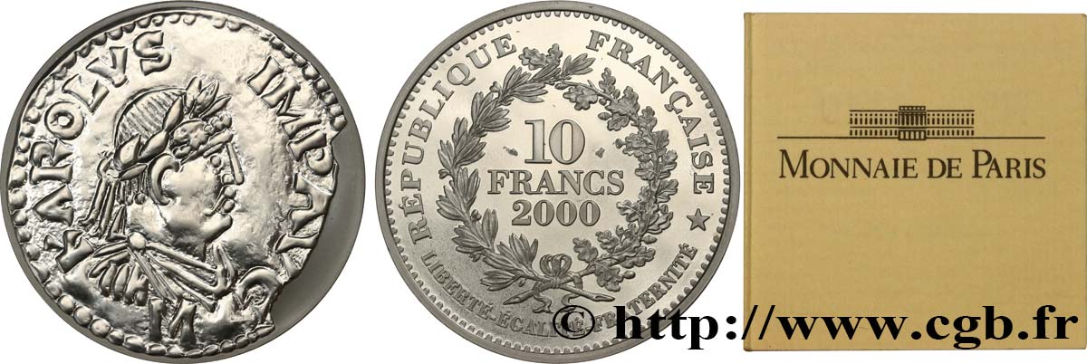 Belle Epreuve 10 Francs - Denier de Charlemagne 800 Ap J-C 2000  F.1328 1 SC 