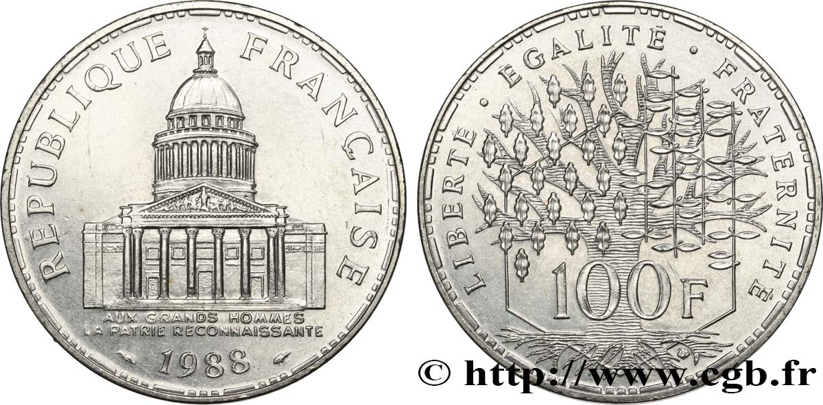 100 francs Panthéon 1988  F.451/8 SUP60 