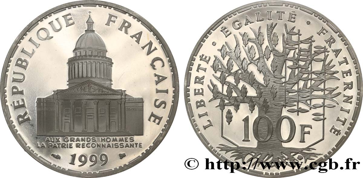 100 francs Panthéon, Belle Épreuve 1999  F.451/22 EBC+ 